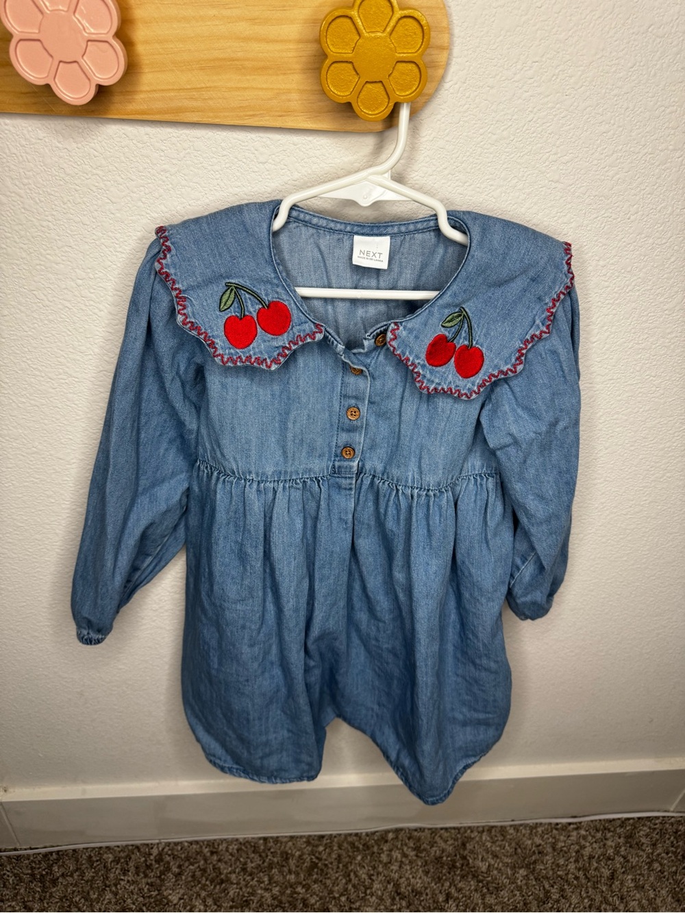 next Light Blue Denim Jeans with Red Embroidery